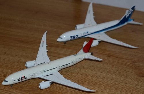 JAL und ANA Boeing 787-8 Dreamliner. Beide 1/200 von JC Wings.